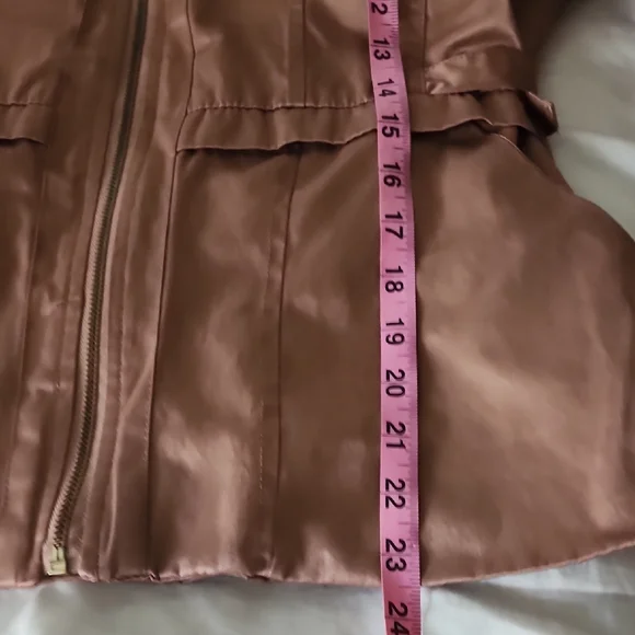 Arden B Y2K Rose Gold Bomber Jacket Fitted Metallic Vintage - Picture 10 of 12